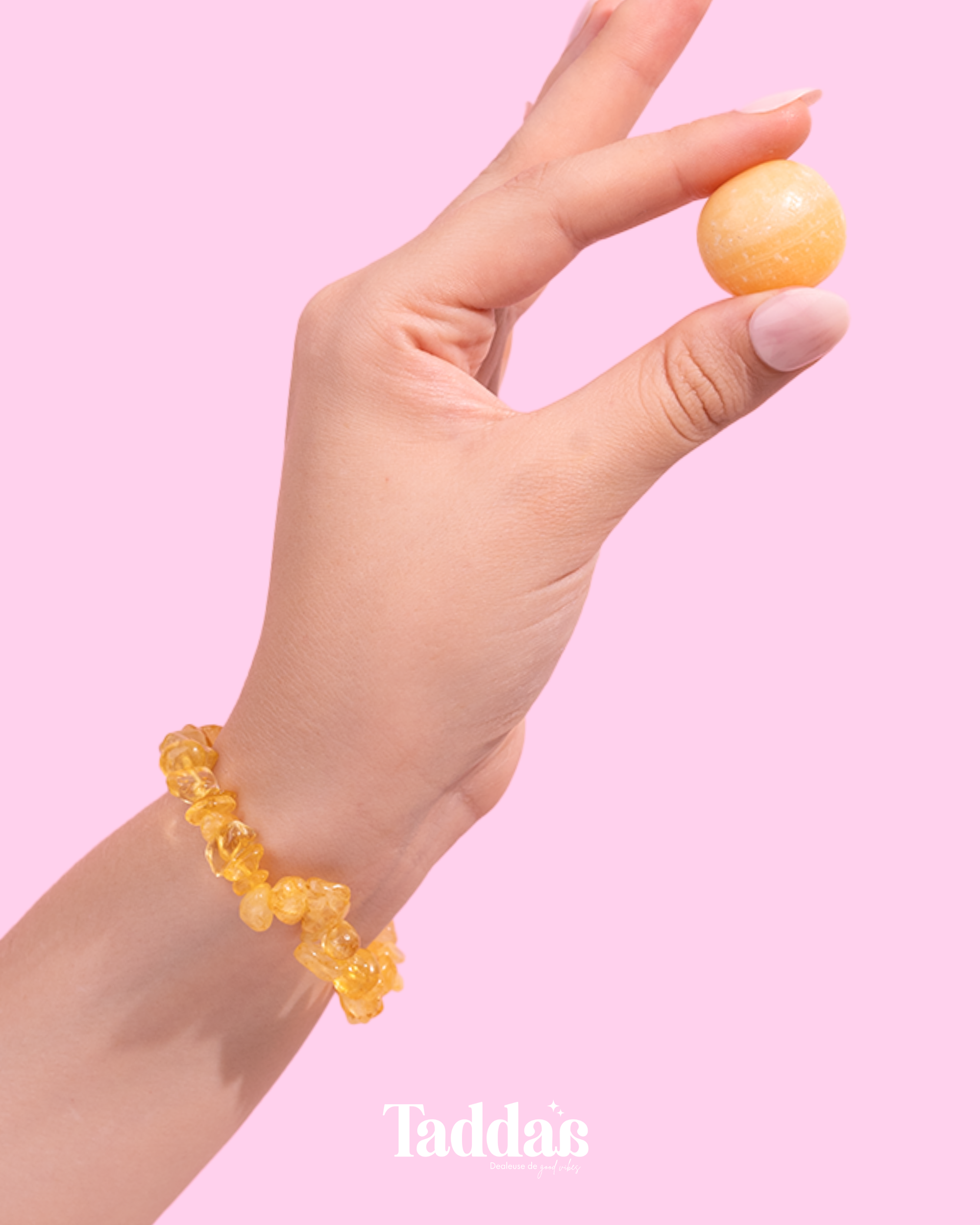 Bracelet Calcite Orange - Mademoiselle Gin Tonic 🍊✨