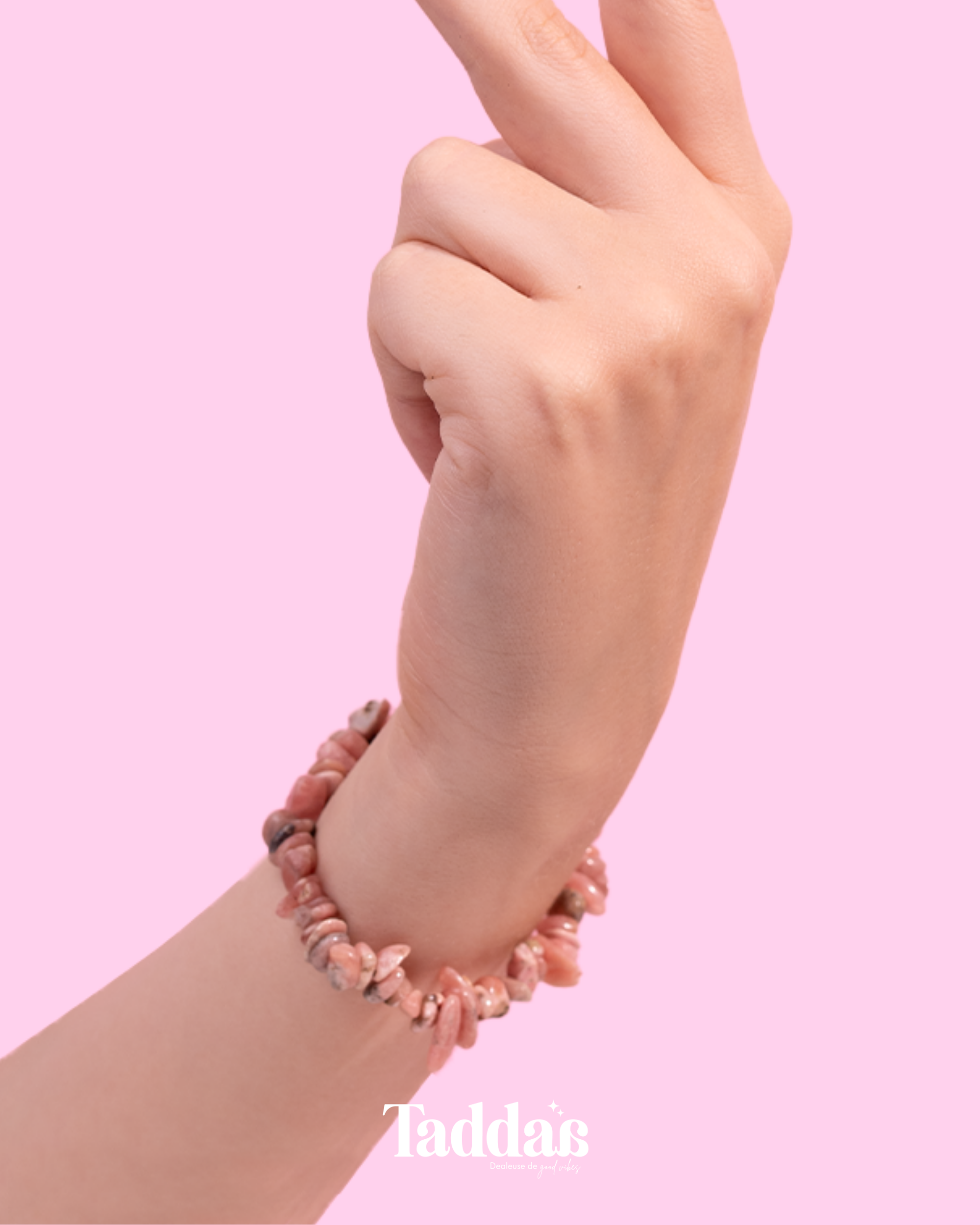 Bracelet Opale rose des Andes - Mademoiselle Big bisous 🩷💛🧡