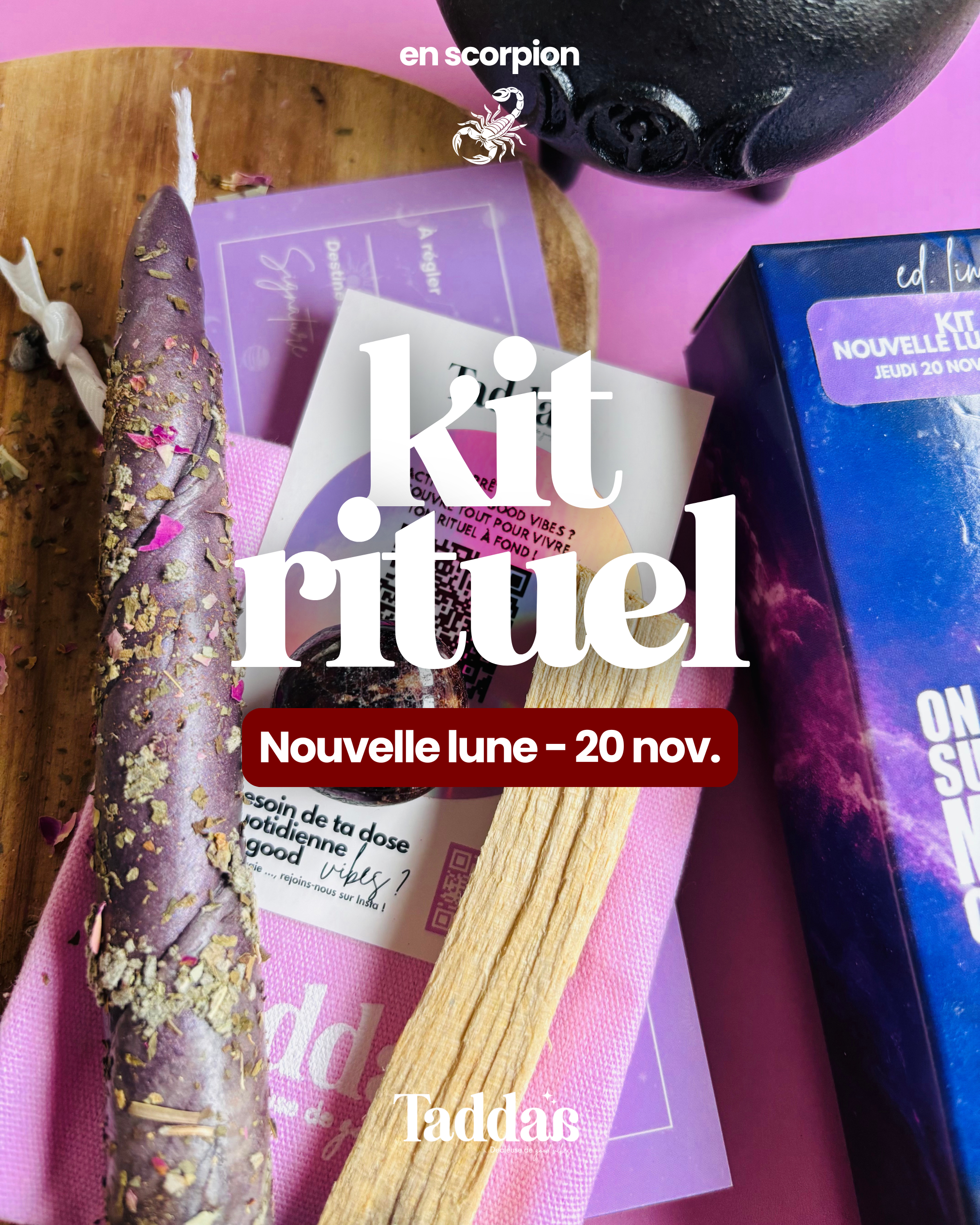 🌑🦂 KIT RITUEL Nouvelle Lune en Scorpion –  20 novembre 2025