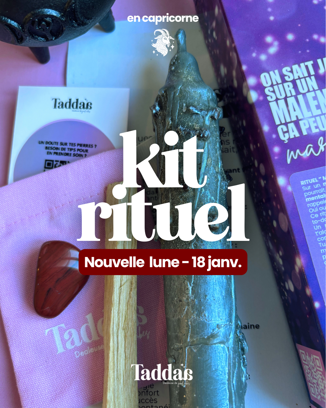 🌑♑️ KIT RITUEL Nouvelle pleine Lune en Capricorne, 18 janv. 2026