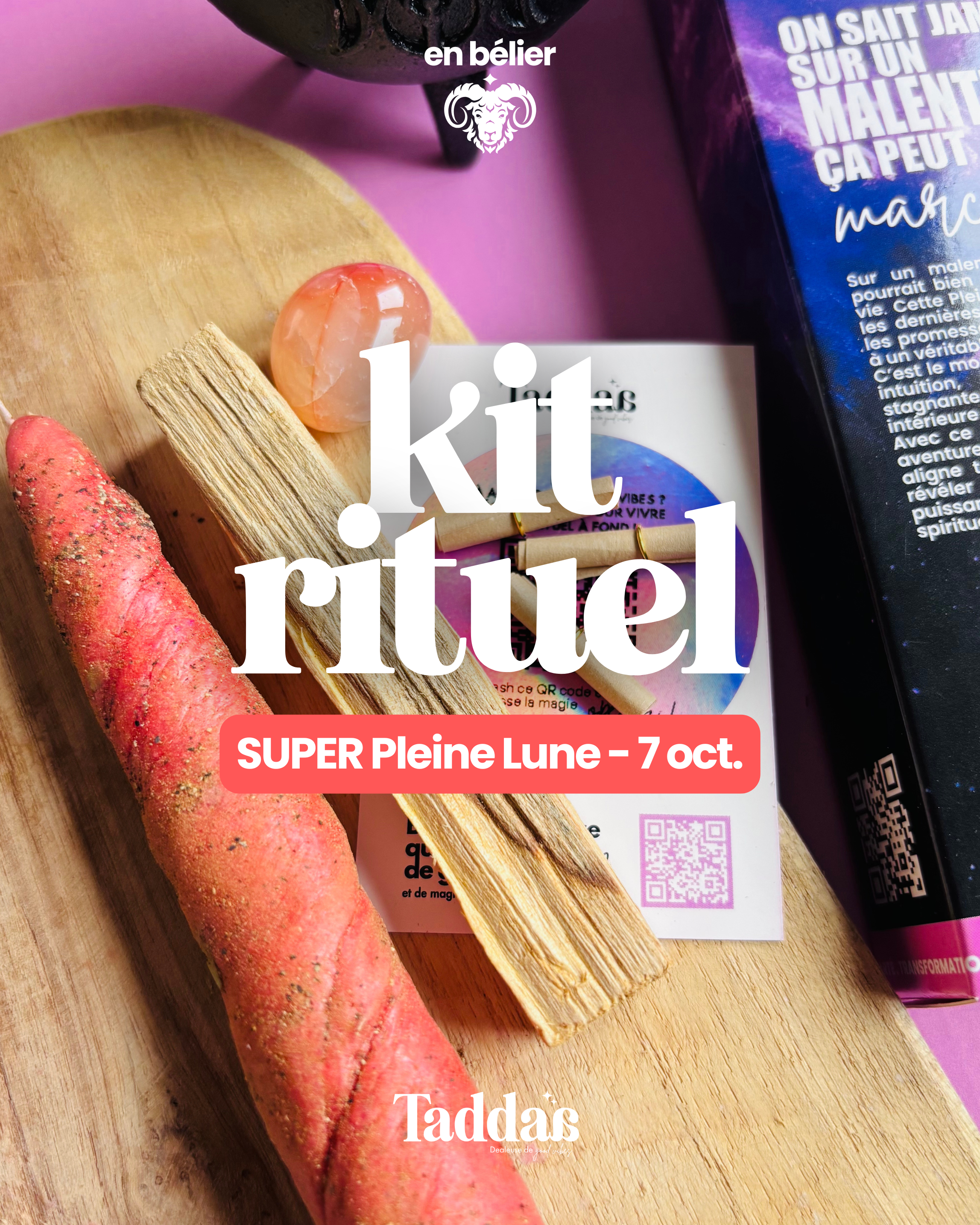 🌕✨ Rituel Super Pleine Lune en Bélier – 7 octobre 2025